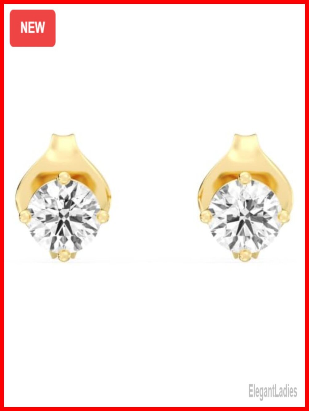 10KT White or Yellow Gold Lab Grown Diamond Stud Earrings 1/5-2ct